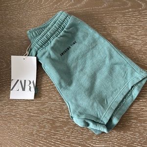 Zara Plush shorts with text